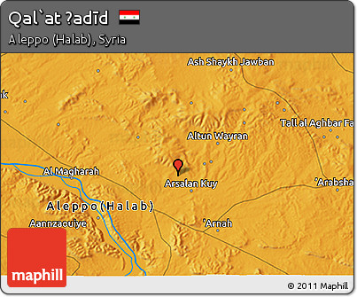 Political 3D Map of Qal`at Ḩadīd