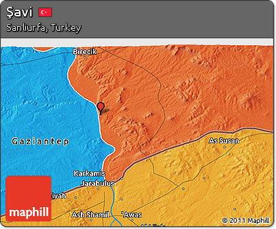 Political 3D Map of Şavi