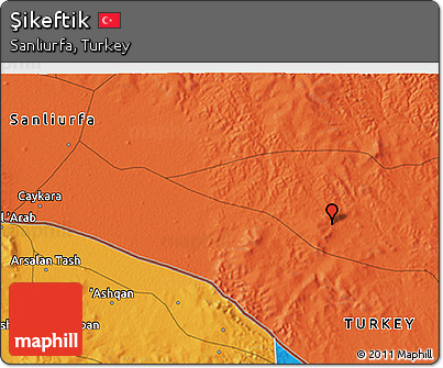 Political 3D Map of Şikeftik