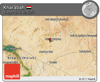 Satellite 3D Map of Kharābah