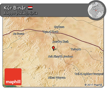 Satellite 3D Map of Kūr Binār