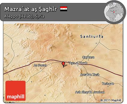 Satellite 3D Map of Mazra`at Aş Şaghīr