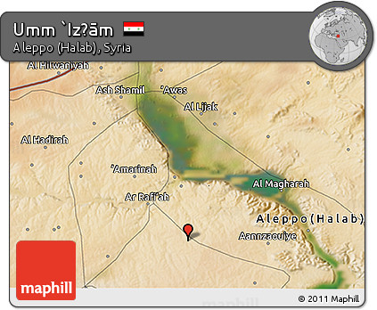 Satellite 3D Map of Umm `Iz̧ām