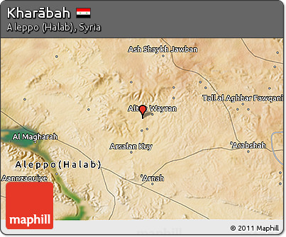 Satellite 3D Map of Kharābah