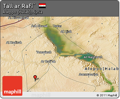 Satellite 3D Map of Tall Ar Rafī`