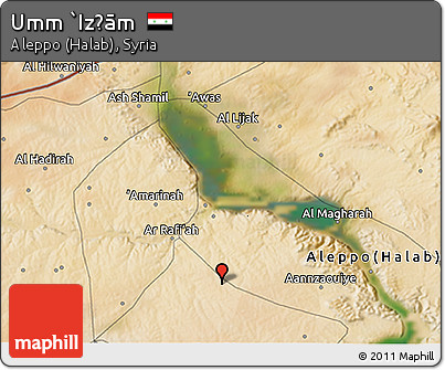 Satellite 3D Map of Umm `Iz̧ām