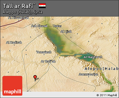 Satellite 3D Map of Tall Ar Rafī`