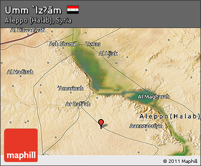 Satellite 3D Map of Umm `Iz̧ām
