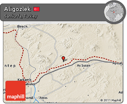 Shaded Relief 3D Map of Aligozlek