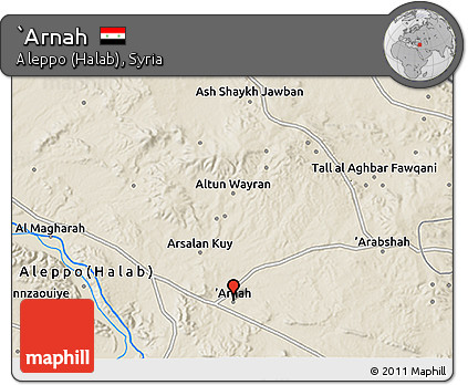 Shaded Relief 3D Map of `Arnah