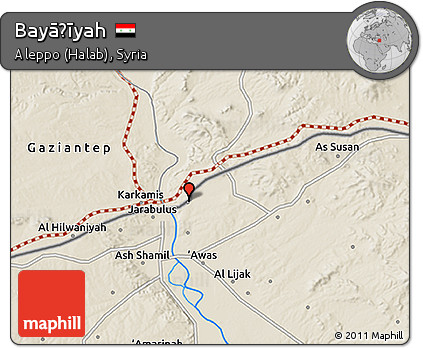 Shaded Relief 3D Map of Bayāḑīyah
