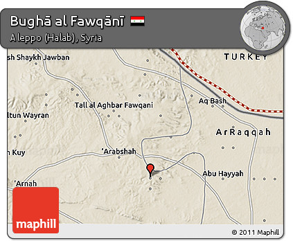 Shaded Relief 3D Map of Bughā Al Fawqānī