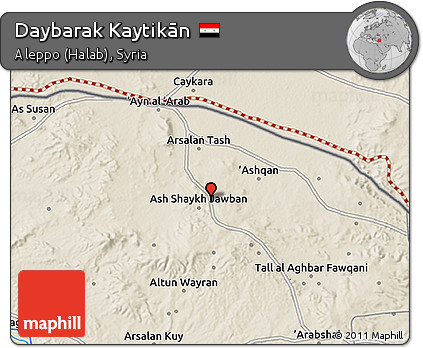 Shaded Relief 3D Map of Daybarak Kaytikān