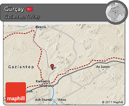 Shaded Relief 3D Map of Gürçay