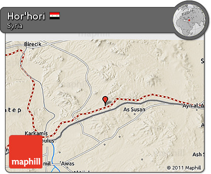 Shaded Relief 3D Map of Hor'hori
