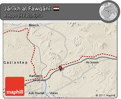 Shaded Relief 3D Map of Jārīkh Al Fawqānī