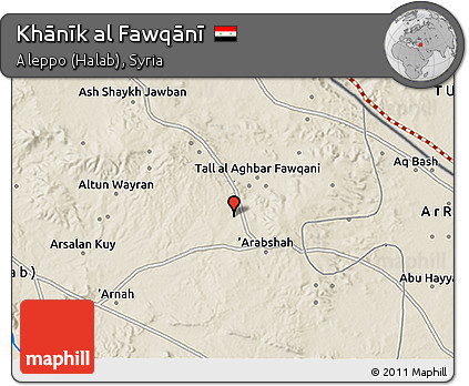 Shaded Relief 3D Map of Khānīk Al Fawqānī