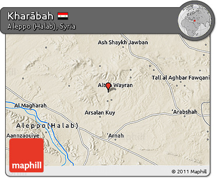 Shaded Relief 3D Map of Kharābah