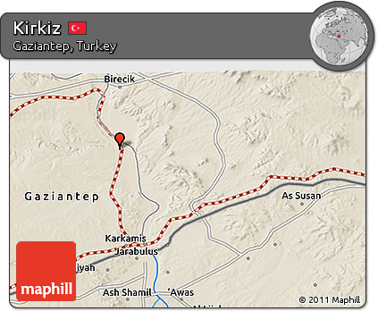 Shaded Relief 3D Map of Kirkiz