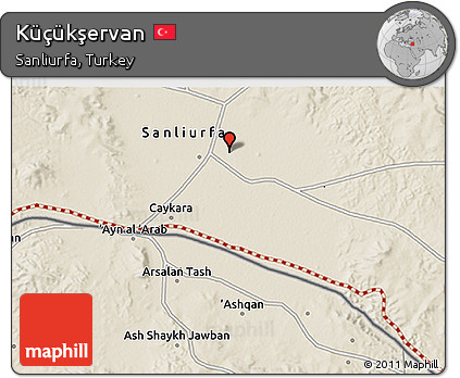 Shaded Relief 3D Map of Küçükşervan