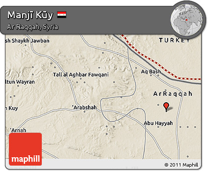 Shaded Relief 3D Map of Manjī Kūy