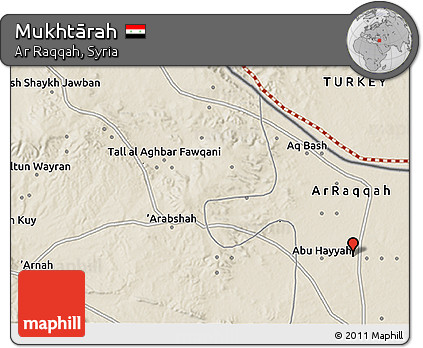 Shaded Relief 3D Map of Mukhtārah