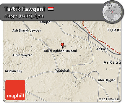 Shaded Relief 3D Map of Taḩtīk Fawqānī