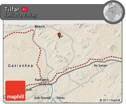 Shaded Relief 3D Map of Tilfar