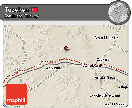 Shaded Relief 3D Map of Tuzeken