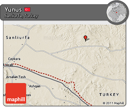 Shaded Relief 3D Map of Yunus