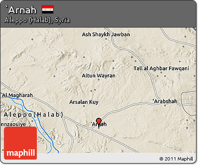 Shaded Relief 3D Map of `Arnah