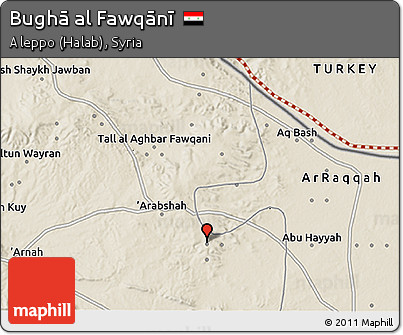 Shaded Relief 3D Map of Bughā Al Fawqānī