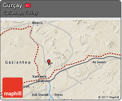 Shaded Relief 3D Map of Gürçay