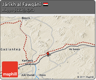 Shaded Relief 3D Map of Jārīkh Al Fawqānī