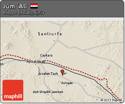 Shaded Relief 3D Map of Jūm `Alī