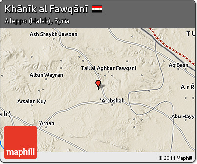 Shaded Relief 3D Map of Khānīk Al Fawqānī
