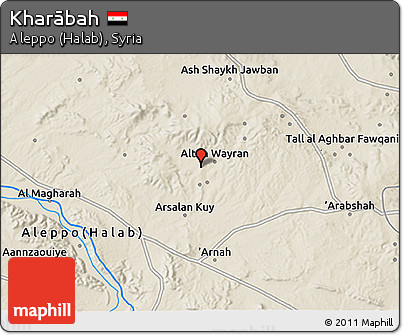 Shaded Relief 3D Map of Kharābah