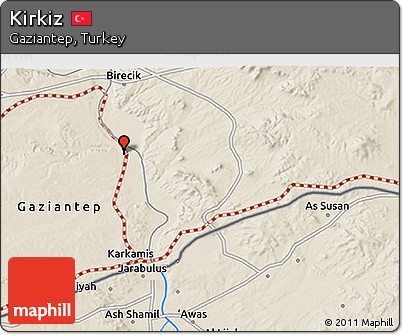 Shaded Relief 3D Map of Kirkiz