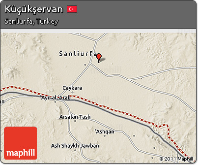 Shaded Relief 3D Map of Küçükşervan
