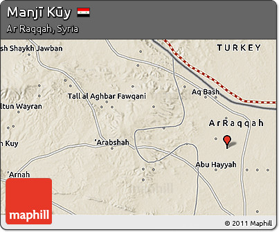 Shaded Relief 3D Map of Manjī Kūy