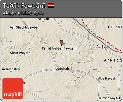 Shaded Relief 3D Map of Taḩtīk Fawqānī