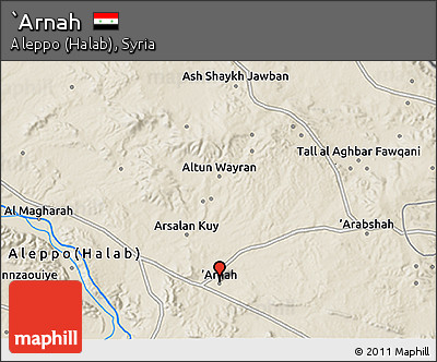 Shaded Relief 3D Map of `Arnah