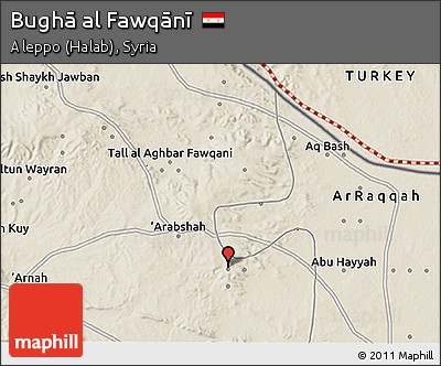 Shaded Relief 3D Map of Bughā Al Fawqānī