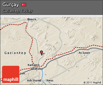 Shaded Relief 3D Map of Gürçay
