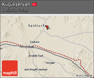 Shaded Relief 3D Map of Küçükşervan