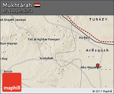 Shaded Relief 3D Map of Mukhtārah