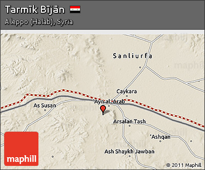Shaded Relief 3D Map of Tarmīk Bījān