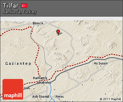 Shaded Relief 3D Map of Tilfar