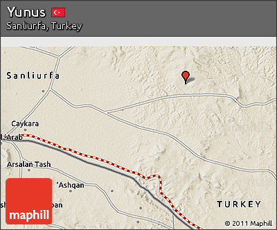 Shaded Relief 3D Map of Yunus