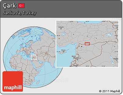 Gray Location Map of Çark